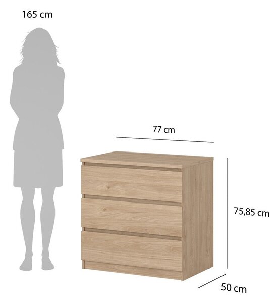 Скрин от декор от дъб в естествен цвят 77x76x50 cm Naia – Tvilum