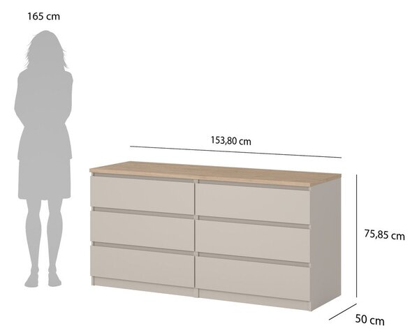 Кремав скрин 154x76x50 cm Naia – Tvilum