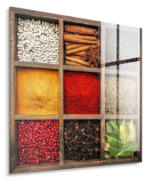 Картина върху стъкло 30x30 cm Spices Box – Styler