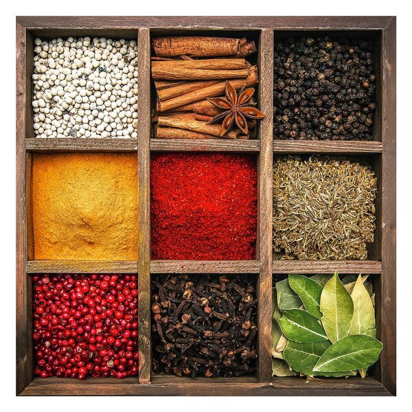 Картина върху стъкло 30x30 cm Spices Box – Styler