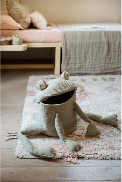 Светлозелена текстилна детска кошница за играчки ø 23x35 cm Fred the Frog – Lorena Canals