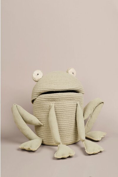 Светлозелена текстилна детска кошница за играчки ø 23x35 cm Fred the Frog – Lorena Canals