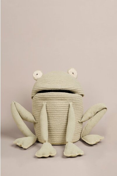Светлозелена текстилна детска кошница за играчки ø 23x35 cm Fred the Frog – Lorena Canals