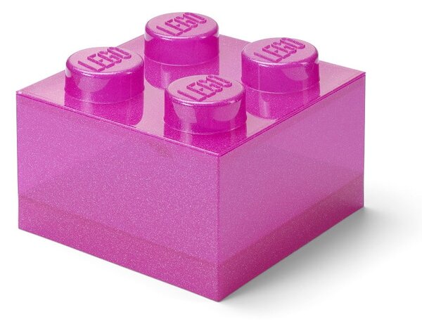 Розова пластмасова детска кутия за съхранение 25x25x18 cm – LEGO®