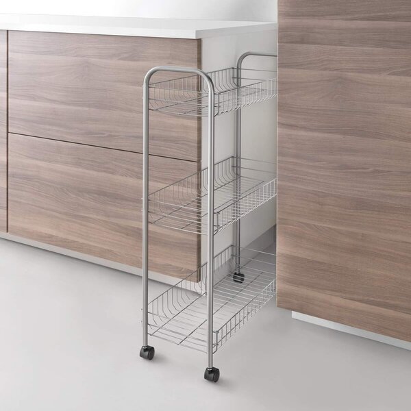 Мобилна стойка с 3 рафта Ascona Slim De Luxe, височина 84 cm - Metaltex