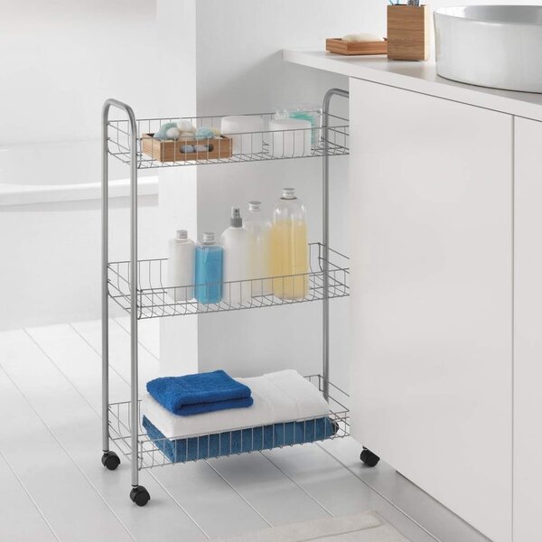 Мобилна стойка с 3 рафта Ascona Slim De Luxe, височина 84 cm - Metaltex