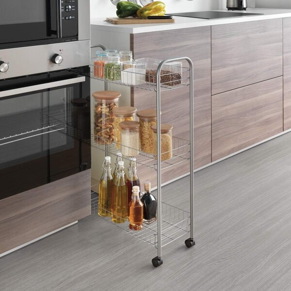 Мобилна стойка с 3 рафта Ascona Slim De Luxe, височина 84 cm - Metaltex