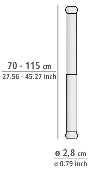 Бял телескопичен стълб за баня, дължина 70-115 см Luz - Wenko