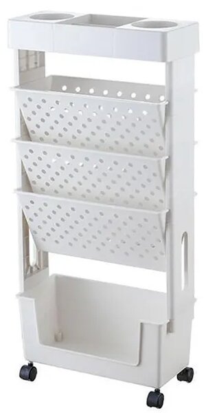 Bookcart™ Етажерка за книги на колела с 5 нива