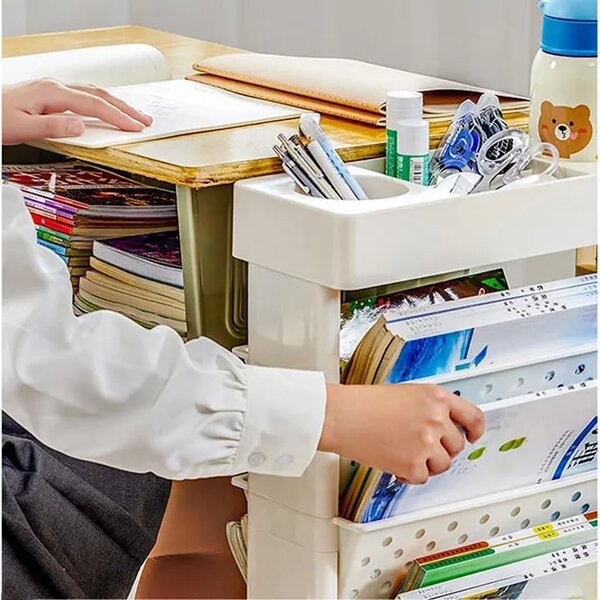Bookcart™ Етажерка за книги на колела с 5 нива