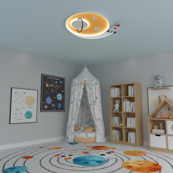 Brilagi -LED Детско таванно осветително тяло STARSHIP LED/64W/230V 3000/4500K жълто