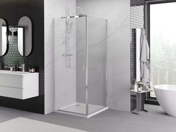 Mexen Exo-BR душ кабина с отваряеми врати 90 x 90 см, прозрачна, хром