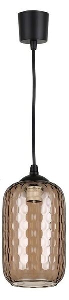 Brilagi - LED полилей на кабел R GLASS 1xE27/60W/230V Ø 14 см черен/димчато кафяв
