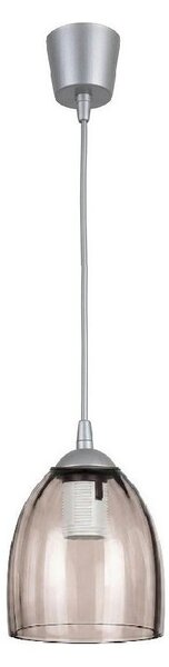 Brilagi-LED Висяща лампа на кабел R GLASS 1xE27/60W/230V Ø 17 см сребрист/опушено бежово