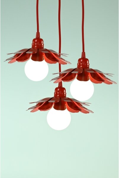 Bohemia-Design - Висяща лампа на кабел 1xE27/60W/230V червена