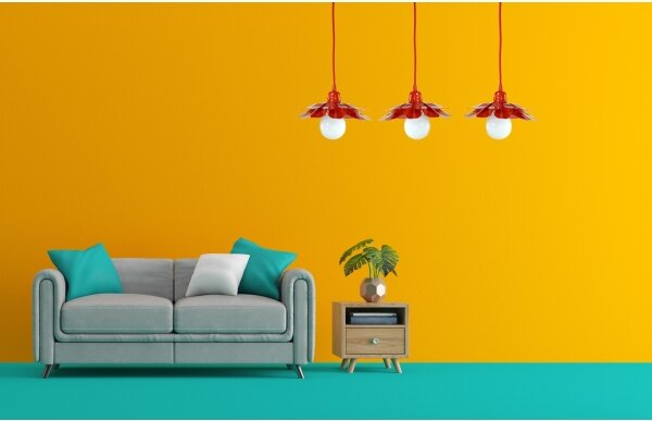 Bohemia-Design - Висяща лампа на кабел 1xE27/60W/230V червена