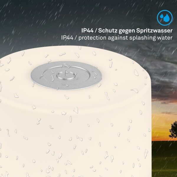 Briloner -LED димируема презареждаема сензорна външна настолна лампа LED/2W/5V 2700K IP44 матов хром