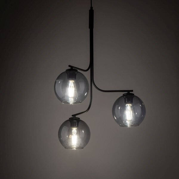 LED полилей на кабел CESAR 3xE27/15W/230V черен/димно сив