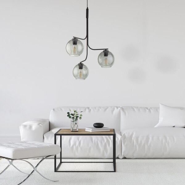 LED полилей на кабел CESAR 3xE27/15W/230V черен/димно сив