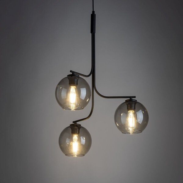 LED полилей на кабел CESAR 3xE27/15W/230V черен/димно сив
