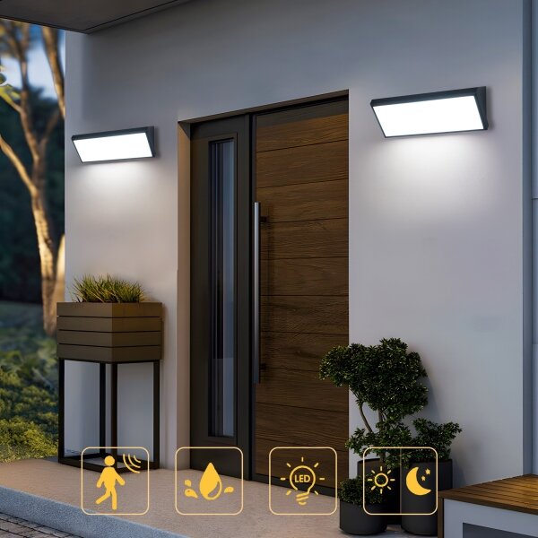 Brilagi - LED външно стенно осветително тяло TRIANGLE LED/42W/230V черно IP65