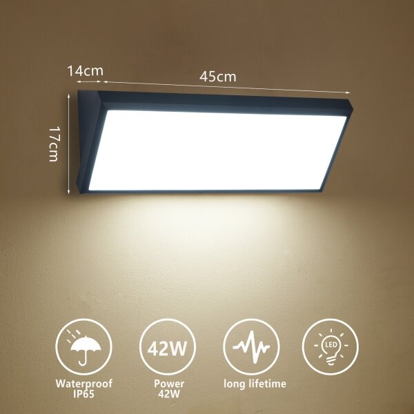 Brilagi - LED външно стенно осветително тяло TRIANGLE LED/42W/230V черно IP65