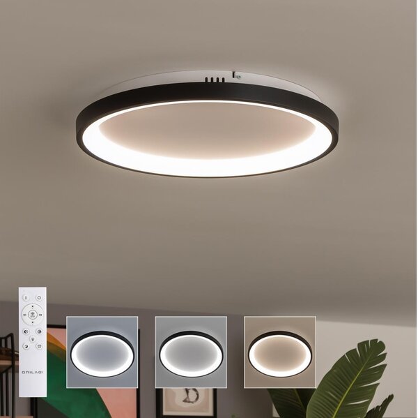 Brilagi - LED димируем таванен плафон FALCON SLIM LED/42W/230V Ø 50 см черен + дистанционно