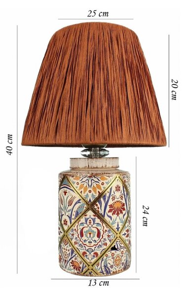 Теракотена настолна лампа с абажур от хартиен шнур (височина 40 cm) Alev – Opviq lights