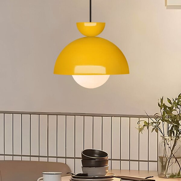 Жълто висящо осветително тяло с метален абажур ø 25 cm Arta – Opviq lights