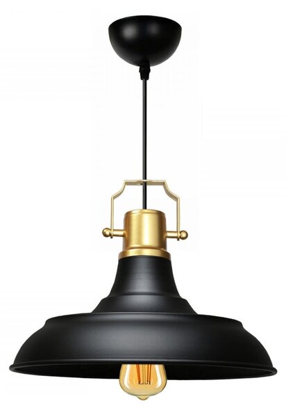 Черно висящо осветително тяло с метален абажур ø 25 cm Tarsus – Opviq lights