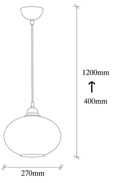 Висящо осветително тяло със стъклен абажур ø 27 cm Smoked – Opviq lights