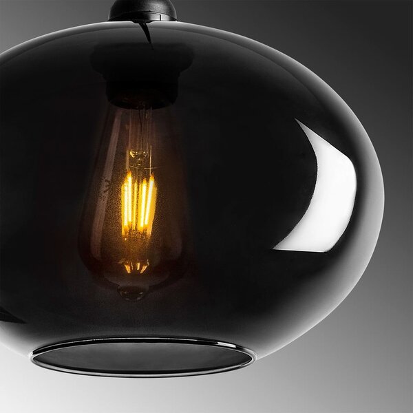 Висящо осветително тяло със стъклен абажур ø 27 cm Smoked – Opviq lights