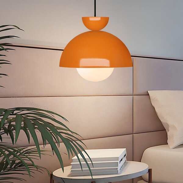 Оранжево висящо осветително тяло с метален абажур ø 25 cm Arta – Opviq lights