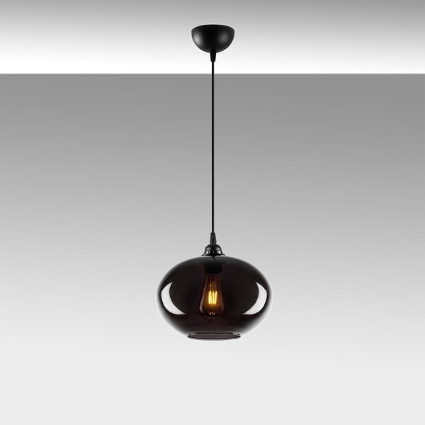 Висящо осветително тяло със стъклен абажур ø 27 cm Smoked – Opviq lights