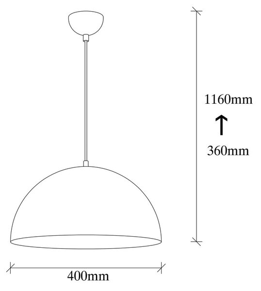 Черно висящо осветително тяло с метален абажур ø 40 cm Coppa – Opviq lights