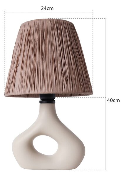 Бежова настолна лампа с абажур от хартиен шнур (височина 40 cm) Serin – Opviq lights
