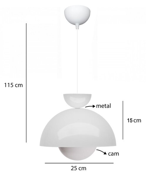 Висящо осветително тяло с метален абажур ø 25 cm Arta – Opviq lights