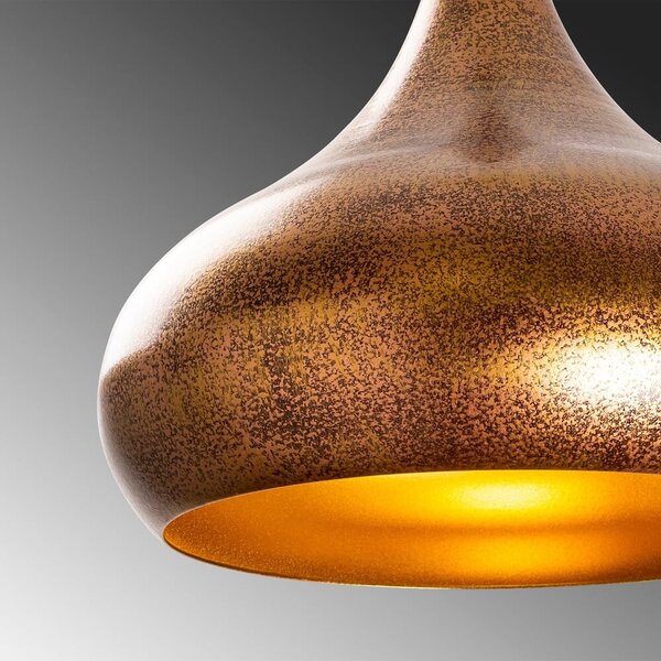Висящо осветително тяло в меден цвят с метален абажур ø 30 cm Muba – Opviq lights