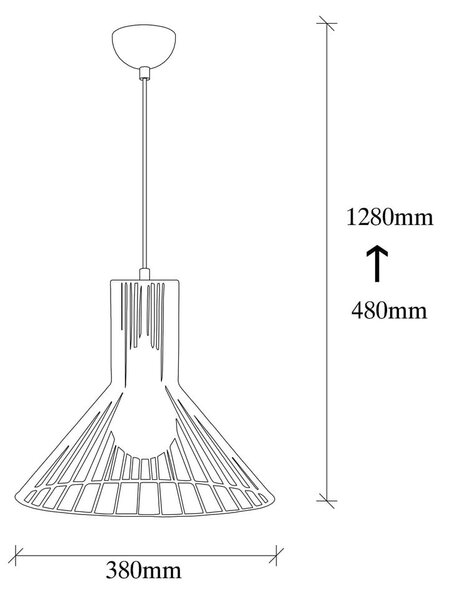 Черно висящо осветително тяло с метален абажур ø 38 cm Fellini – Opviq lights