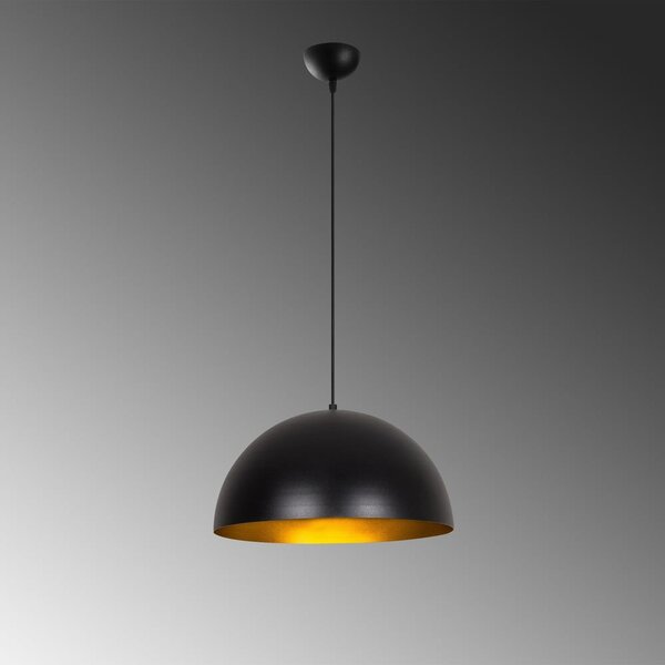 Черно висящо осветително тяло с метален абажур ø 40 cm Coppa – Opviq lights