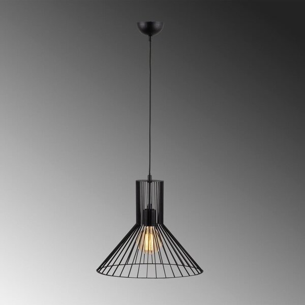 Черно висящо осветително тяло с метален абажур ø 38 cm Fellini – Opviq lights