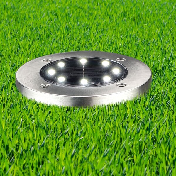 LED соларна лампа SOLLY LED/1,2V 6500K Ø 11,5 см 300 mAh IP44 хромиран