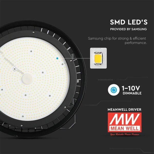 LED индустриално осветление High Bay 500W 230V 4000K IP65 черно