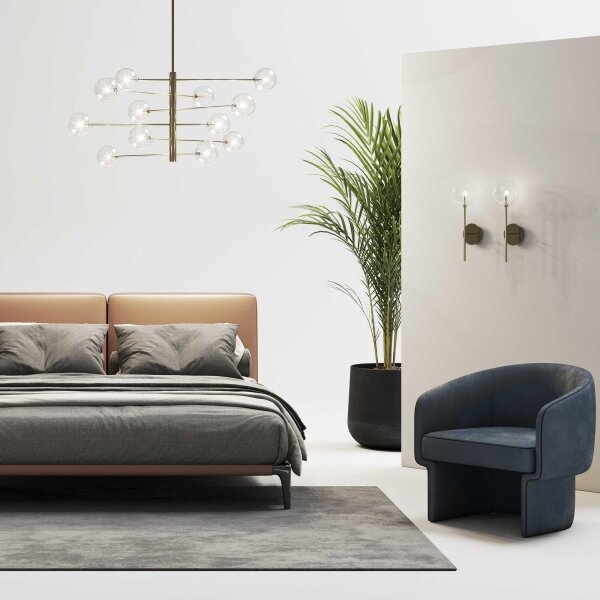 Ideal Lux - LED Полилей EQUINOXE 12xG4/2W/230V Ø 124 см месинг/прозрачен