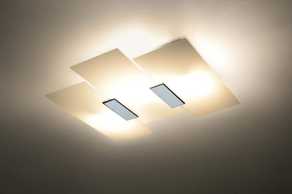 Sollux SL.0198 - Плафон FABIANO 3xE27/60W/230V бял/хром