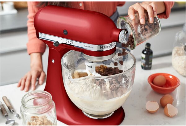 Планетарен миксер KitchenAid Artisan Elegance 5KSM125EER, 300 W, 4.8 л, Direct drive, 10 скорости, Червен