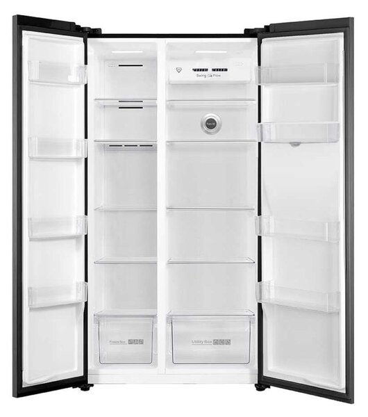Хладилник Muhler NF776SBSIE, 631 л, Клас Е, No Frost, Вграден диспенсър за вода, R600a, Сив