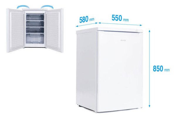Фризер Muhler VFS85WE, 91 л, Клас Е, Реверсивна врата, R600a, Бял