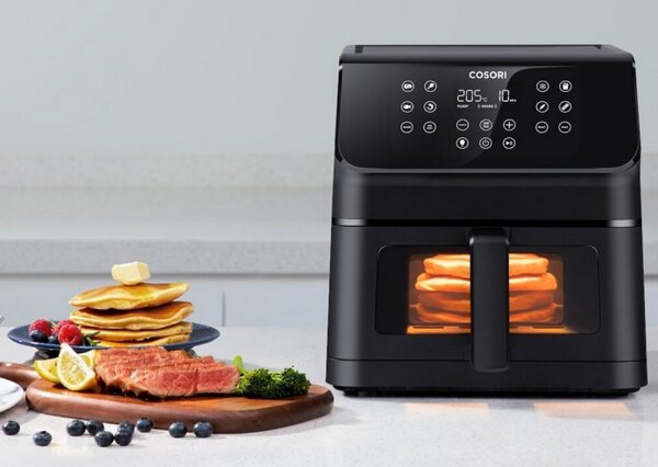 Фритюрник с горещ въздух Cosori Premium II Plus CAF-P653-KEUR, 1700W, 6.2 л, 11 програми, 360° циркулация, AirWhisper, Таймер, Черен мат