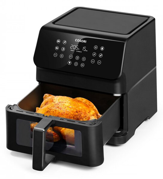 Фритюрник с горещ въздух Cosori Premium II Plus CAF-P653-KEUR, 1700W, 6.2 л, 11 програми, 360° циркулация, AirWhisper, Таймер, Черен мат